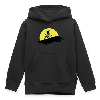 Mountain biking, cycling - Sweat Premium à capuche enfant bio - noir - Devant - AI Model Kid Male (0cm)