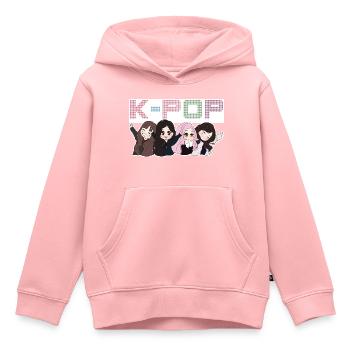 K-Pop. - Kinder Premium Organic Hoodie - Rosa - Vorne - AI Model Kid Female (0cm)