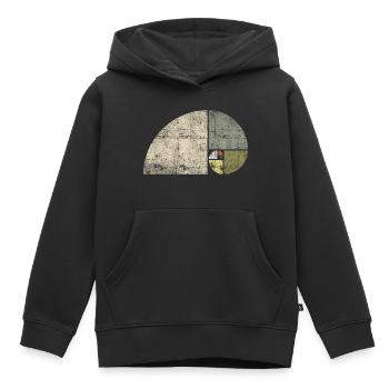 Distressed Fibonacci Spirale - Kinder Premium Organic Hoodie - Schwarz - Vorne - AI Model Kid Male (0cm)
