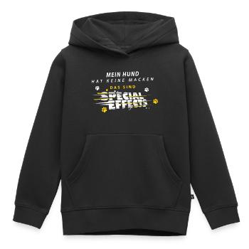 Mein Hund hat keine Macken das sind Special Effect - Kinder Premium Organic Hoodie - Schwarz - Vorne - AI Model Kid Male (0cm)