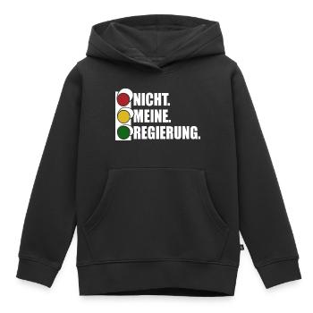Ampel - Nicht meine Regierung - Spruch - Kinder Premium Organic Hoodie - Schwarz - Vorne - AI Model Kid Male (0cm)