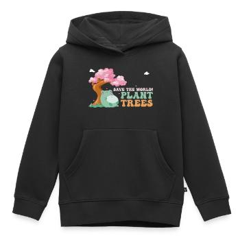 Sauvez le monde, plantez des arbres - Cute Frog - Arbor - Sweat Premium à capuche enfant bio - noir - Devant - AI Model Kid Male (0cm)