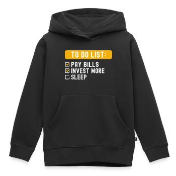 To Do List Investing - Kids Premium Organic Hoodie - black - Front - AI Model Kid Male (0cm)