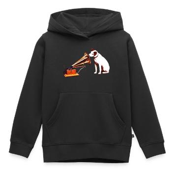 His Master's Voice painting - Kids Premium Organic Hoodie - black - Front - AI Model Kid Male (0cm)