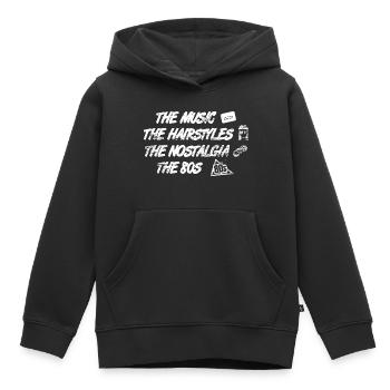 Musique Coiffures Nostalgie des années 80 - Sweat Premium à capuche enfant bio - noir - Devant - AI Model Kid Male (0cm)