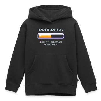 Unsichtbarer Fortschritt | Sozialarbeit - Kinder Premium Organic Hoodie - Schwarz - Vorne - AI Model Kid Male (0cm)