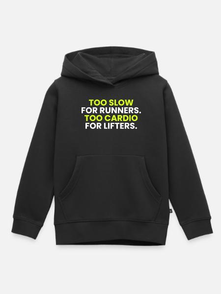 02_too-langsam-für-runners_dark-Kleidungsstück - Kinder Premium Organic Hoodie - Schwarz