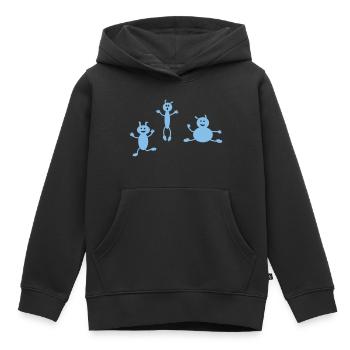 Les puces - Sweat Premium à capuche enfant bio - noir - Devant - AI Model Kid Male (0cm)