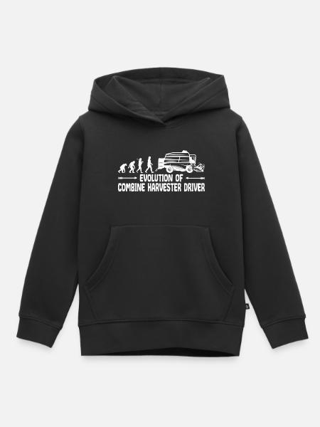 Combinez Grain Farmer Evolution Funny - Sweat Premium à capuche enfant bio - noir