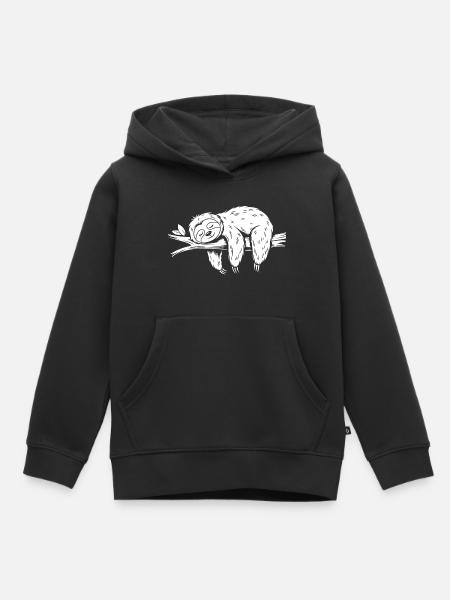 Süßes schläfriges Faultier - Kinder Premium Organic Hoodie - Schwarz
