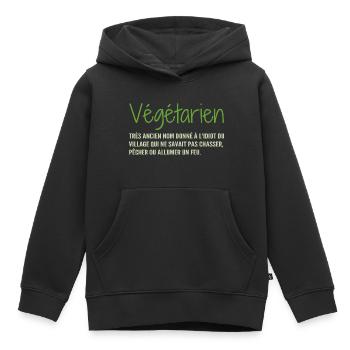Definition: Vegetarisch, Humor - Kinder Premium Organic Hoodie - Schwarz - Vorne - AI Model Kid Male (0cm)