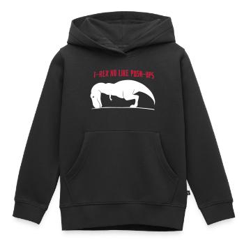 T-Rex no like Push-Ups - Kinder Premium Organic Hoodie - Schwarz - Vorne - AI Model Kid Male (0cm)