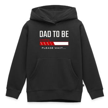 Papa à charger s’il vous plaît attendre - Nouveau père - Sweat Premium à capuche enfant bio - noir - Devant - AI Model Kid Male (0cm)