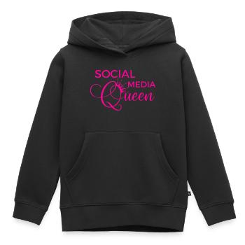 Social Media Queen - Sweat Premium à capuche enfant bio - noir - Devant - AI Model Kid Male (0cm)