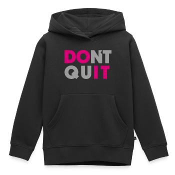 dont quit do it - Kinder Premium Organic Hoodie - Schwarz - Vorne - AI Model Kid Male (0cm)