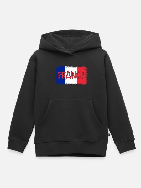 France flag - Kinder Premium Organic Hoodie - Schwarz