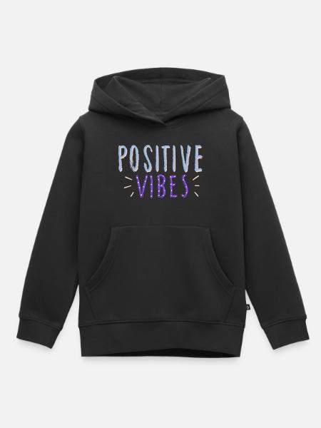 ondes positives - Sweat Premium à capuche enfant bio - noir