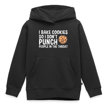 Baking I Bake Cookies Cookie - Kinder Premium Organic Hoodie - Schwarz - Vorne - AI Model Kid Male (0cm)