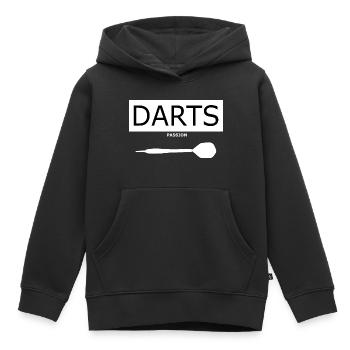 Fléchettes Passion Cadeau Idée d’Anniversaire Coupe du Monde - Sweat Premium à capuche enfant bio - noir - Devant - AI Model Kid Male (0cm)