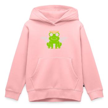 Engel Frosch Flügel Heiligenschein - Kinder Premium Organic Hoodie - Rosa - Vorne - AI Model Kid Female (0cm)