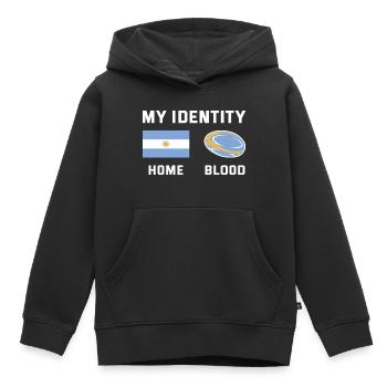 Mon identité Argentine Rugby - Sweat Premium à capuche enfant bio - noir - Devant - AI Model Kid Male (0cm)