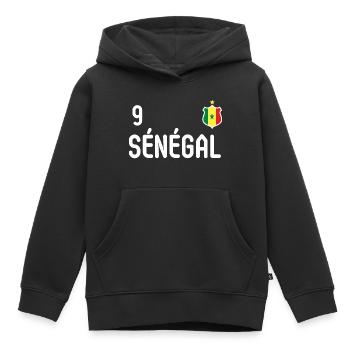 Senegalesische Nationalmannschaft - Kinder Premium Organic Hoodie - Schwarz - Vorne - AI Model Kid Male (0cm)