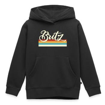 Britz - Neukölln - Berlin - Retro - Vintage Balken - Kinder Premium Organic Hoodie - Schwarz - Vorne - AI Model Kid Male (0cm)