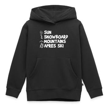 Blague drôle sur le snowboard - Sweat Premium à capuche enfant bio - noir - Devant - AI Model Kid Male (0cm)