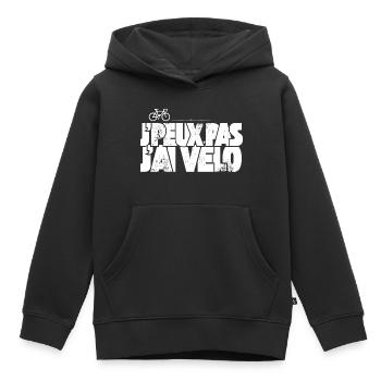 J'Peux Pas J'Ai Vélo - Sweat Premium à capuche enfant bio - noir - Devant - AI Model Kid Male (0cm)