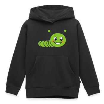 Raupen Insektenliebe Kleine Raupe - Kinder Premium Organic Hoodie - Schwarz - Vorne - AI Model Kid Male (0cm)