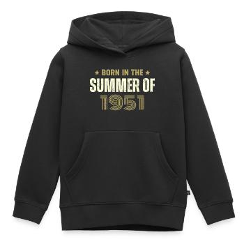 Jahrgang 1951 Jahrgang 1951 Geburtstagsgeschenk - Kinder Premium Organic Hoodie - Schwarz - Vorne - AI Model Kid Male (0cm)