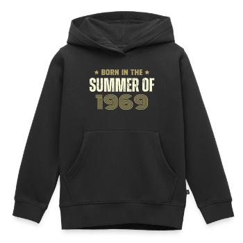 Jahrgang 1969 Jahrgang 1969 Geburtstagsgeschenk - Kinder Premium Organic Hoodie - Schwarz - Vorne - AI Model Kid Male (0cm)