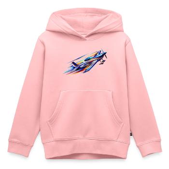 Avion de voltige - Sweat Premium à capuche enfant bio - rose - Devant - AI Model Kid Female (0cm)