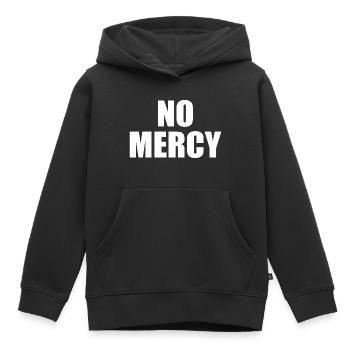 No mercy - Kids Premium Organic Hoodie - black - Front - AI Model Kid Male (0cm)