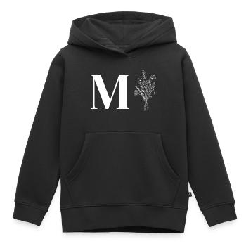 Minimalistische Blumen - Kinder Premium Organic Hoodie - Schwarz - Vorne - AI Model Kid Male (0cm)