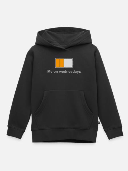 Midweek-Batterie – Ich mittwochs - Kinder Premium Organic Hoodie - Schwarz