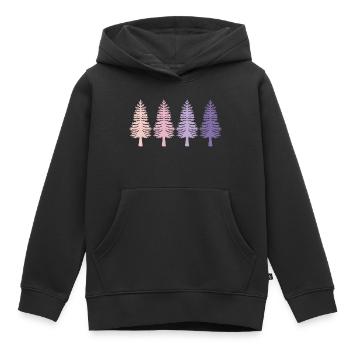Arbres Retro Forêt Conservation de la nature - Sweat Premium à capuche enfant bio - noir - Devant - AI Model Kid Male (0cm)