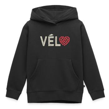 j aime le vélo velo vélos velos - Sweat Premium à capuche enfant bio - noir - Devant - AI Model Kid Male (0cm)
