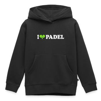 Ich liebe Padel - Kinder Premium Organic Hoodie - Schwarz - Vorne - AI Model Kid Male (0cm)
