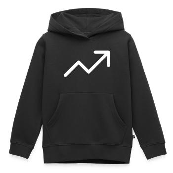 Stonks | Pfeil nach oben - Kinder Premium Organic Hoodie - Schwarz - Vorne - AI Model Kid Male (0cm)