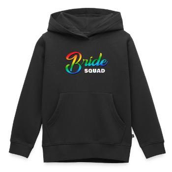 Bride Squad Arc-en-ciel - Sweat Premium à capuche enfant bio - noir - Devant - AI Model Kid Male (0cm)