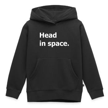 Kopf im Weltraum. Für Träumer und Nachdenkliche. - Kinder Premium Organic Hoodie - Schwarz - Vorne - AI Model Kid Male (0cm)