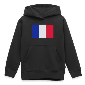 Drapeau Francais - Sweat Premium à capuche enfant bio - noir - Devant - AI Model Kid Male (0cm)