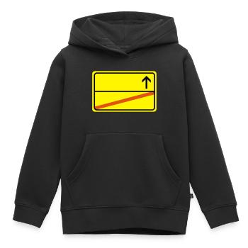 Ortsausgangsschild empty - Kids Premium Organic Hoodie - black - Front - AI Model Kid Male (0cm)