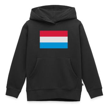 drapeau Luxembourg - Luxembourg flag - Sweat Premium à capuche enfant bio - noir - Devant - AI Model Kid Male (0cm)