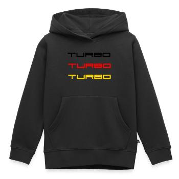 TURBO Voiture - Sweat Premium à capuche enfant bio - noir - Devant - AI Model Kid Male (0cm)
