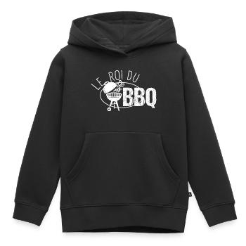 le roi du BBQ - Barbecue - Sweat Premium à capuche enfant bio - noir - Devant - AI Model Kid Male (0cm)