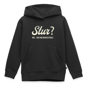 Stur? Nee.. nur Meinungsstabil! - Kinder Premium Organic Hoodie - Schwarz - Vorne - AI Model Kid Male (0cm)