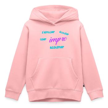 Spaß mit impro - Kinder Premium Organic Hoodie - Rosa - Vorne - AI Model Kid Female (0cm)