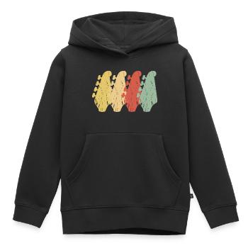 Vintage Electric Bass Guitar Necks - Kids Premium Organic Hoodie - black - Front - AI Model Kid Male (0cm)
